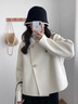 嫵（WOO）毛線(xiàn)帽秋冬季2025新款撞色小香風(fēng)針織漁夫帽大頭圍顯臉小百搭盆帽 米白色【基礎經(jīng)典】 M(56-62cm) 曬單實(shí)拍圖