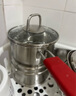 雙立人（ZWILLING）不銹鋼奶鍋小湯鍋嬰兒輔食鍋16cm熱奶鍋小蒸鍋電磁爐小鍋泡面鍋 奶鍋+蒸籠2件套 16cm 曬單實(shí)拍圖