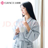 潔麗雅 五星級(jí)酒店浴袍情侶純棉柔軟吸水家居浴衣全棉男女通用月灰 L 曬單實(shí)拍圖