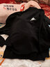 卡帕圓領(lǐng)衛衣男純棉春秋季寬松大碼套頭衫背靠背加肥加大加絨打底衫潮 黑色【春秋款】 3XL（165-185斤左右） 曬單實(shí)拍圖