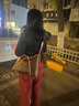 香港女包2025新款老花真皮購物袋子母包托特包c(diǎn)arryall單肩包女 咖啡色大號 曬單實(shí)拍圖