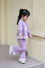 G.DUCKKIDS小黃鴨童裝女童春裝洋氣套裝兒童衛衣可愛(ài)兩件套寶寶春秋季衣服 紫色套裝 90 (建議80-90cm 1-2周歲） 曬單實(shí)拍圖