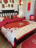 新中式全棉婚慶四件套100S純棉紅色喜慶結婚被套床笠婚嫁床上用品 相思意 高檔禮盒裝 1.8m床笠款【適用被芯220*240】 曬單實(shí)拍圖