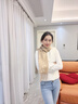 瑪麗亞·古琦（MARJA KURKI）生日禮物送長輩高檔提花冬季保暖純山羊絨圍巾女禮盒裝花卉遐想米 曬單實(shí)拍圖