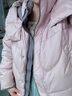 森馬羽絨服女設計感寬松撞色2024冬季新款連帽面包服潮流個(gè)性時(shí)尚 粉紅（白鴨絨）60001 M 曬單實(shí)拍圖