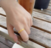 老鳳祥黃金戒指男女款足金麥穗戒指素圈活口七夕情人節(jié)禮物送女友老婆 麥穗戒指約2g+品牌禮盒 曬單實(shí)拍圖