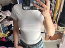 KJ無痕內(nèi)衣女夏季薄款白T不透粉底液膚涼感冰絲超細肩吊帶美背文胸 膚色文胸 細肩帶 M 【70B 70C 75A 75B 】 曬單實拍圖