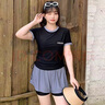 黛岱泳衣女分體平角褲保守遮肚顯瘦大碼胖MM泡溫游泳裝 8821分體款 黑色 5XL （建議180-200斤） 曬單實(shí)拍圖