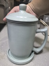 汝窯茶杯辦公室會(huì )議杯陶瓷帶蓋過(guò)濾茶水分離老板杯可養家用泡茶杯 曬單實(shí)拍圖