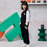 大嘴猴（paul frank）童裝兒童套裝2025秋冬季款中大童潮酷男女童寬松舒適中大童休閑裝 112F黑色 130 曬單實(shí)拍圖