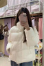 瑪嬌媚（Majiaomei）羽絨棉服女短款2025冬季新款韓版小個(gè)子寬松面包服加厚棉衣外套女 雪香綠 M 曬單實(shí)拍圖