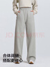 森馬（Semir）休閑褲女春季松緊腰抽繩闊腿褲女生顯瘦ins潮流百搭慵懶衛褲 灰色調00422 L 曬單實(shí)拍圖