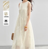 尚都比拉通勤優(yōu)雅浪漫肌理感圓領(lǐng)不規則分割拼接垂墜A字無(wú)袖背心連衣裙 白底花色 S 曬單實(shí)拍圖