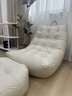 顧恩懶人沙發(fā)單人可躺可睡毛毛蟲(chóng)臥室小沙發(fā)躺椅榻榻米陽(yáng)臺休閑龍蝦椅 米白色 曬單實(shí)拍圖