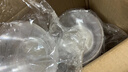 一次性航空水晶碗硬塑飯碗塑料碗食品級加厚湯碗粥碗火鍋餐具 航空碗50個(gè)【350毫升】 曬單實(shí)拍圖