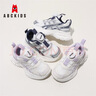ABC KIDS兒童運(yùn)動(dòng)鞋春秋網(wǎng)面透氣時(shí)尚休閑紐扣男女童跑步鞋3150PY白紫34 曬單實(shí)拍圖