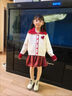 G.DUCKKIDS女童秋冬裙子過年套裝2025新款兒童百褶裙女孩大童學(xué)院風(fēng)新年衣服 套裝【米毛衣+紅裙子】 130 cm 曬單實拍圖