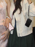 森馬（Semir）外套女秋季設計感木耳邊彎刀袖寬松肌理白色2025夾克10A525108005 曬單實(shí)拍圖