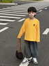 POLOWALK童裝男童長(cháng)袖T恤2025新品中大男童長(cháng)袖T恤上衣t恤衫 黃色 120 120cm 曬單實(shí)拍圖