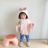 七樂(lè )豆嬰兒外出防風(fēng)春秋款斗篷擋風(fēng)披肩幼兒寶寶純棉外套兒童小月齡披風(fēng) 粉色 均碼 (M) 衣長(cháng)41厘米，適合0-2歲 曬單實(shí)拍圖
