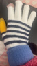 撞青春保暖手套女秋冬季加絨毛線(xiàn)手套觸屏情侶學(xué)生百搭加厚針織手套男 藍白條紋 均碼 1雙 曬單實(shí)拍圖