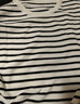 三彩2025秋季新款條紋針織衫圓領(lǐng)毛衫套頭修身女 黑白條紋 XL 170/92A 曬單實(shí)拍圖