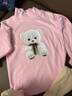 迪士尼（Disney）女童德絨打底衫秋冬童裝網(wǎng)紅寶寶高領(lǐng)長(cháng)袖兒童加厚小熊T恤上衣潮 杏色+粉色 120 建議身高110-120CM 曬單實(shí)拍圖