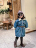 G.DUCKKIDS小黃鴨女童牛仔外套秋冬兒童冬季加絨冬裝女寶寶羊羔絨中長(cháng)款上衣 藍色 120 建議5~6歲【110-120cm】cm 曬單實(shí)拍圖