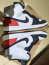 Jordan七夕禮物 休閑鞋男AJ1喬丹JORDAN 1中幫運動(dòng)鞋852542-100黑紅44 曬單實(shí)拍圖