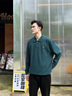 哈吉斯（HAZZYS）男裝 秋季polo領(lǐng)男上衣棉彈寬松翻領(lǐng)衛(wèi)衣男ABTZE0CCX37 青綠色TG XL （180/100A 50） 曬單實拍圖