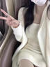 妙奕嘉白色毛衣開(kāi)衫外套女針織衫女裝2025秋冬新款長(cháng)袖上衣外搭氣質(zhì)高級 白色水貂絨中長(cháng)款毛衣外套開(kāi)衫 均碼 曬單實(shí)拍圖