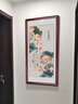 九魚(yú)聚財圖入戶(hù)玄關(guān)九魚(yú)圖新中式走廊過(guò)道壁畫(huà)荷花書(shū)房國畫(huà)掛畫(huà) A款 100*50柚木色實(shí)木畫(huà)框+晶瓷畫(huà) 曬單實(shí)拍圖