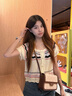 CinvaiKrose高級感包包女包2025年新款斜挎包單肩包小方包生日七夕情人節(jié)禮物 卡其配棕【送女友老婆禮物走心】 曬單實拍圖