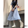 衣圖雅裙子女夏季2025新款學(xué)院風(fēng)假兩件連衣裙夏天女學(xué)生收腰顯瘦中長裙 藍(lán)色 均碼 【可備注碼數(shù)】 曬單實拍圖