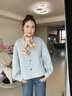 ELLE100%綿羊毛針織圍巾女士秋冬季時(shí)尚百搭保暖提花護頸圍脖 曬單實(shí)拍圖