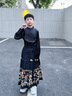 G.DUCKKIDS童裝漢服兒童套裝春秋季2024新款中國龍馬面裙女童男孩唐裝 黑色套裝【黑上衣+黑馬面裙】 120尺碼5~6歲【110-120cm】 曬單實(shí)拍圖