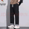 啄木鳥(niǎo)2025年春季新品闊腿牛仔褲美式休閑寬松顯高顯瘦中性風(fēng)潮牌 黑色 L 【建議體重125-140斤】 曬單實(shí)拍圖