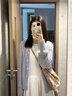 鉑吶苓針織開衫女韓版純色V領(lǐng)春秋寬松慵懶風(fēng)鏤空毛衣溫柔風(fēng)氣質(zhì)短外搭 淺紫色 均碼 （建議120斤左右) 曬單實(shí)拍圖