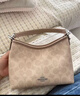 蔻馳（COACH）女包包奢侈品單肩斜挎手提包 沙黃色/灰褐色CBH15SVPWH 曬單實拍圖