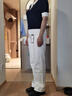 PRICH時(shí)尚復古水洗直筒牛仔褲冬季新款顯高顯瘦寬松長(cháng)褲女 10白色 S 155 曬單實(shí)拍圖