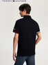 TOMMY HILFIGER【透氣舒適】春夏男裝純棉珠地網(wǎng)眼拼色袖口修身短袖T恤POLO 深藏青FAP L （推薦：140-155斤） 曬單實(shí)拍圖