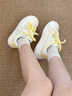 回力蝴蝶厚底大頭鞋女學(xué)生百搭爆款配裙子面包鞋冬季休閑小白鞋女 米黃 38 曬單實(shí)拍圖