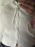 多想余秋季白色針織衫毛衣女打底衫可外穿長(cháng)袖上衣內搭洋氣款修身新款 polo領(lǐng)系帶白色針織衫 M 【建議80-95斤】 曬單實(shí)拍圖