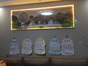 小小畫(huà)鐘流水生財客廳裝飾畫(huà)帶鐘表萬(wàn)年歷電子鐘沙發(fā)背景墻壁掛畫(huà)茶室燈畫(huà) ZP4636 LED燈畫(huà)（插電款） 83英寸 【210*70cm】 曬單實(shí)拍圖
