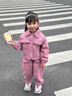 靚貝城堡2025新款兒童套裝小女孩洋氣套裝春秋季寶寶時(shí)髦夾克工裝褲兩件套 粉色 120 曬單實(shí)拍圖