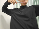 安踏半拉鏈長(cháng)T衛衣男士春季新款CHN長(cháng)袖立領(lǐng)打底衫健身跑步運動(dòng)上衣 基礎黑- 2XL 185 曬單實(shí)拍圖