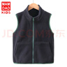 KIDS MAM&DAD中大童搖粒絨馬甲親子款男士女士秋冬加絨加厚坎肩兒童馬甲背心 深灰 180 曬單實(shí)拍圖