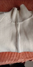 皮爾卡丹（pierre cardin）高領(lǐng)羊毛絨開(kāi)衫女寬松拉鏈純色長(cháng)袖毛衣外套加厚針織羊毛衫春秋新 米白色 均碼 80-140斤可穿 曬單實(shí)拍圖
