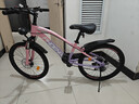 鳳凰（Phoenix）兒童自行車(chē)變速山地車(chē)學(xué)生6-8-10-12-15歲男女童車(chē)小孩腳踏單車(chē) 【鋼架/變速】條輪粉紫+后貨架+LED大燈 22寸【145-165cm】 曬單實(shí)拍圖