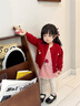 優(yōu)奇女童毛衣秋裝2025新款洋氣寶寶開衫兒童秋季針織衫外套毛線衣上衣 紅色 80 曬單實(shí)拍圖